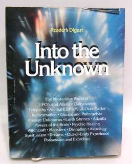 1981 Book w/DJ INTO THE UNKNOWN UFOs ESP Ghost Witches  