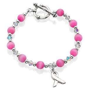  Beaded Awareness Bracelet   Pink (7.5) Jewelry