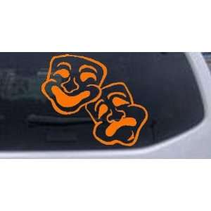 Orange 6in X 5.3in    Drama Theater Masks Other Car Window Wall Laptop 