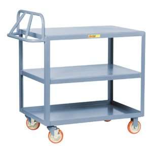  Ergonomic Shelf Truck with Three Shelves Recessed Top and 