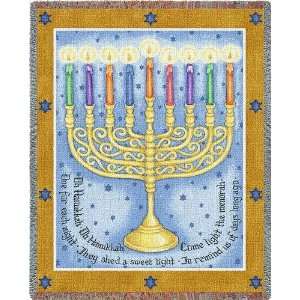  Eight Days Hanukkah Menorah Tapestry Throw Blanket