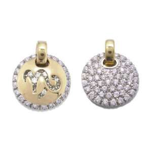   karat Gold with White Cubic Zirconia, form Capricorn, weight 6.2 grams