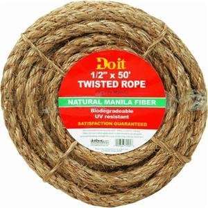  Twisted Manila Rope, 1/2X50 MANILA ROPE