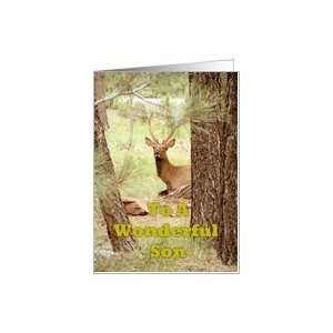  Birthday Son Animal Deer Buck Nature Trees Wildlife Card 