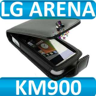 London Magic Store   BLACK FLIP LEATHER SKIN CASE COVER FOR LG ARENA 