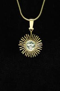 Sun with Rays, Argentina   No Rim Cut Coin Pendant 5/8  