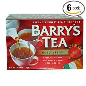 Barrys Tea Gold Blend Bags, 40 Count (Pack of 6)  Grocery 