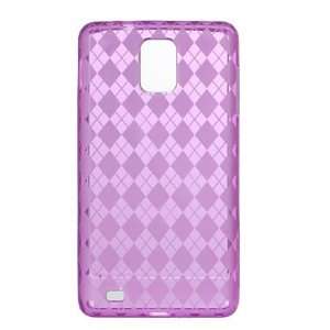 TPU Purple Argyle Silicone Gel Skin Case Cover For Phone Samsung 