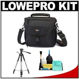  SLR Camera Shoulder Bag (Black) + Tripod + Accessory Kit for Canon 