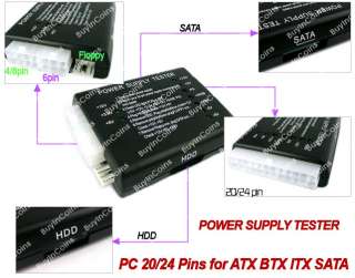 PC Power Supply Tester 20/24 Pin PSU ATX SATA HDD  