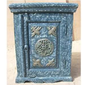  Brass Work Solid Wood Bed Side Nightstand End Table 