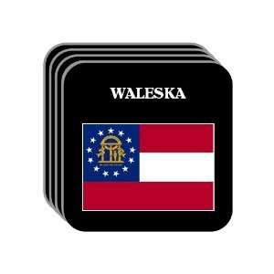 US State Flag   WALESKA, Georgia (GA) Set of 4 Mini Mousepad Coasters