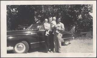 Vintage Car Photo Man Girl & Kids w/ 1946 Buick 470207  