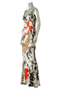   GALLIANO LADIES GORGEOUS SILK SIGNATURE EMBROIDER EVE GOWN DRESS 42/8