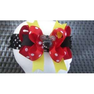  Minnie Mouse Yellow, Red Black Dot Hair Bow Beauty