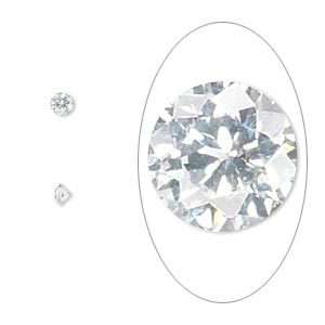 20 3mm .10 carat WHITE CZ PMC Art Clay Silver Gold  