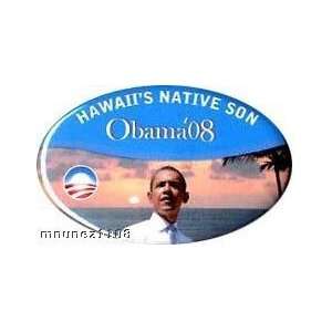  Hawaiis  Native Son Obama 08  1 3/4 x 2 3/4 OVAL 