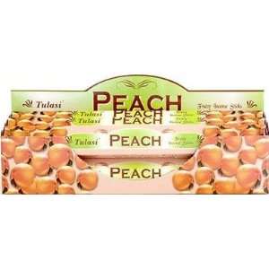  Tulasi Peach Incense 20 Stick Hex Pack