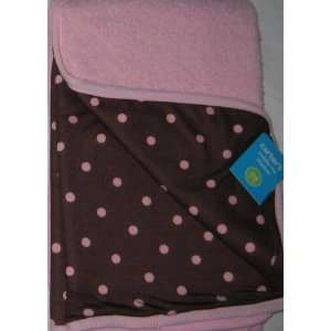  Carters Cuddle Me Baby Blanket Pink Brown Polka Dots 