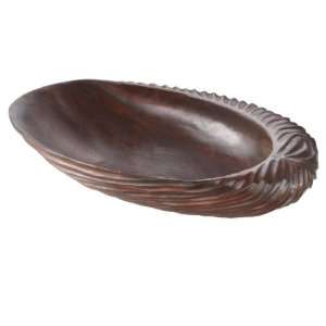 Narrow Groove Dark Brown Clamshell Bowl (Pack of 2) by by 