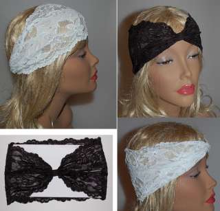 Turban Headband hair Band reversable Floral LACE New  