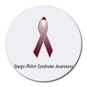  Sturge Weber Syndrome Awareness Ribbon Round Mouse Pad 