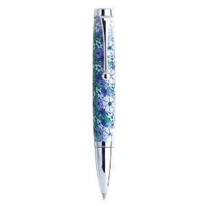 Meadow Black Ball Point Pen, Morning Glory/Lavender, Resin Coated Clay 