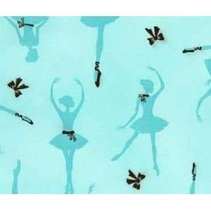  Ballerinas on Aqua background Four Yards (3.6m) Arts 