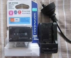 NP FV100 battery + BC TRV charger For Sony HDR CX12E  