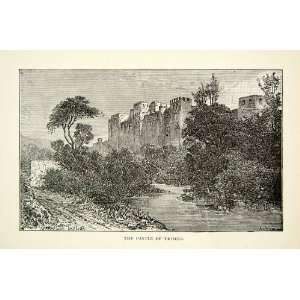  1898 Wood Engraving Castle Tripoli Landscape Lebanon 