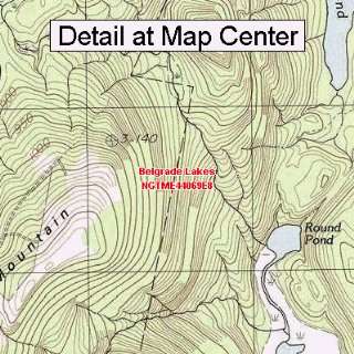 USGS Topographic Quadrangle Map   Belgrade Lakes, Maine (Folded 