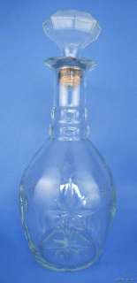 Owens Illinois Clear Glass Liquor Bottle Decanter Star  