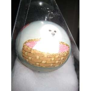  Bichon Frise Hand Blown, hand painted 3 Christmas 