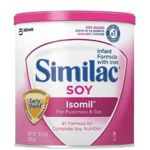  Similac Isomil Soy, for Fussiness & Gas,Formula Powder 12 