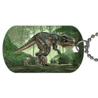 Rex dinosaur tyrannosaurus rex Dog Tag with 30 chain necklace Great 
