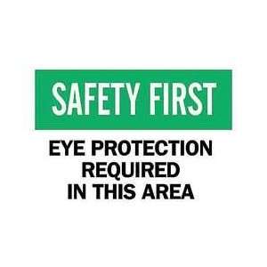 Sign,10x14,eye Protection Required   BRADY  Industrial 