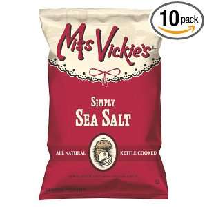 Miss Vickies Potato Chips Simply Sea Salted, 5 Ounce Bags (Pack of 10 