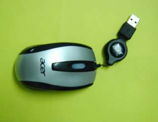 ACER 1200dpi Optical Retractable Travel USB Mouse Mice For Laptop 