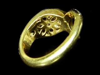 Antique Intricate Genuine Diamond Ruby Gold Snake Ring  