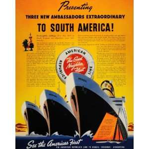   Line Travel South America   Original Print Ad