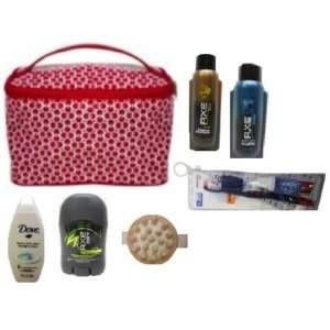  Isabellas Cosmetic Red Dots Toiletry Travel Kit Including 