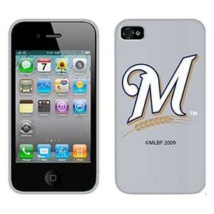  Milwaukee Brewers M in White on Verizon iPhone 4 Case by 