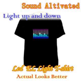 Sound Music Activated Light Up and Down LED EL T Shirt Clothing Dress 