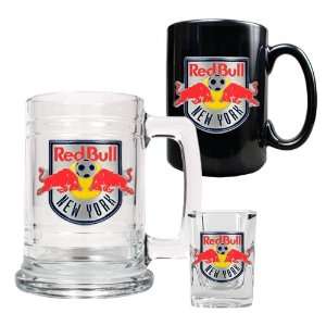 New York Red Bull 15 Ounce Tankard, 15 Ounce Ceramic Mug and 2 Ounce 
