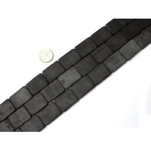  18x25mm rectangle brazil black agate beads strand 15 