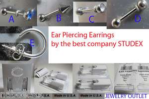 Studex Surgical Stainless Ear Piercing Barbell & Hoop#3  