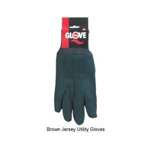   Stick GV7 Work Gloves, Brown Jersey   Red Fleece Lined Automotive