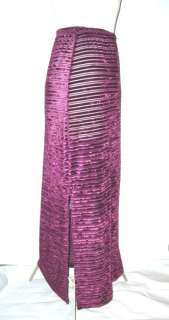LE CHATEAU Stripes Velvet & Clear Sexy Long Skirt XS S  