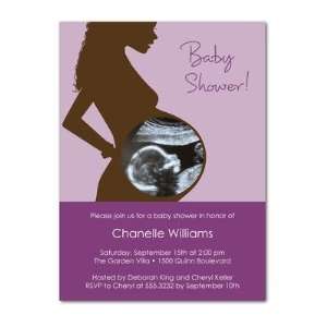 Baby Shower Invitations   Sonogram Silhouette Light Purple By Bonnie 