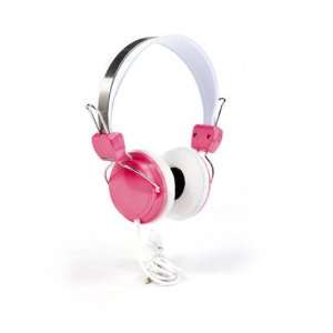  Konoaudio Retro Pink Metallic Headphones on White Cord 